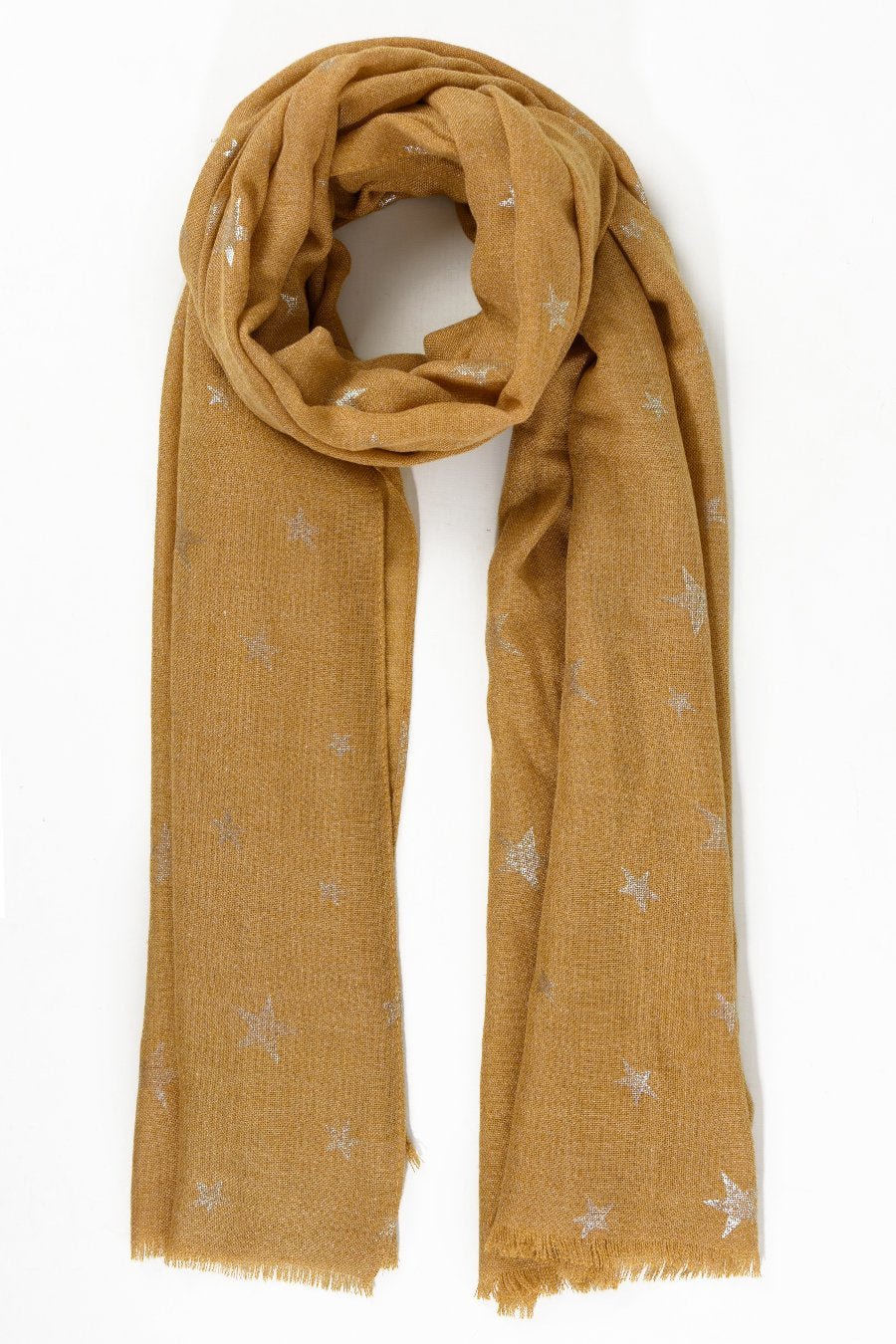 Mustard And Silver Star Scarf