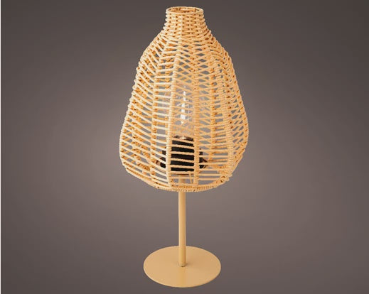LED Outdoor Wicker Table Lamp