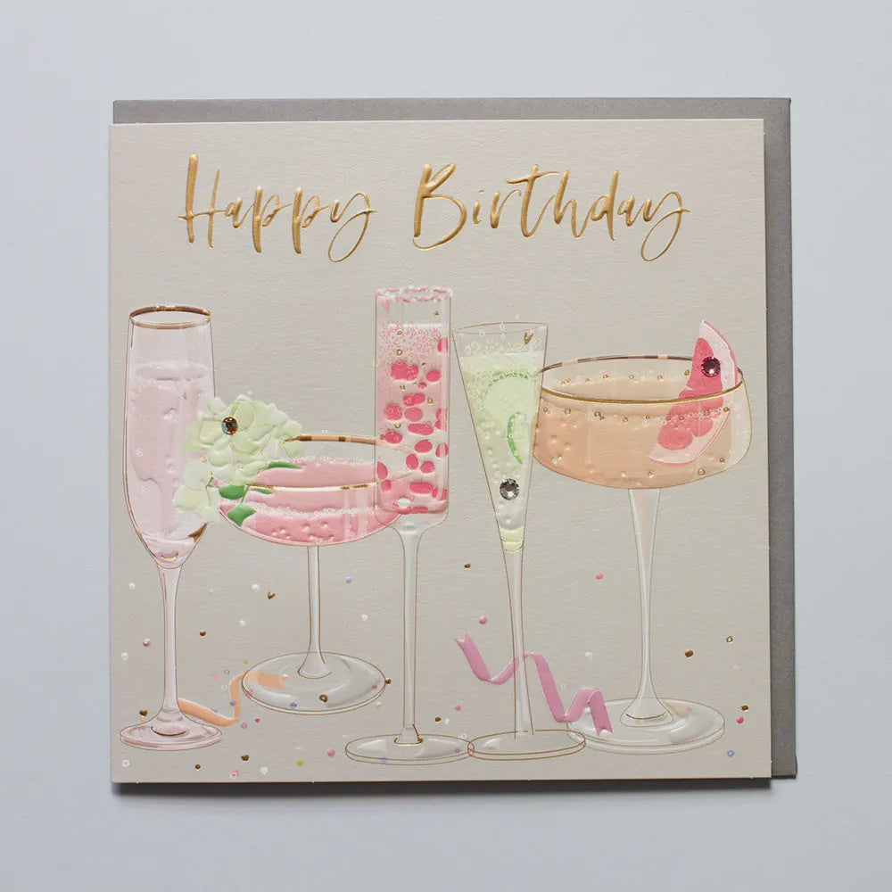 Belly Button Birthday Wine Greetings Card