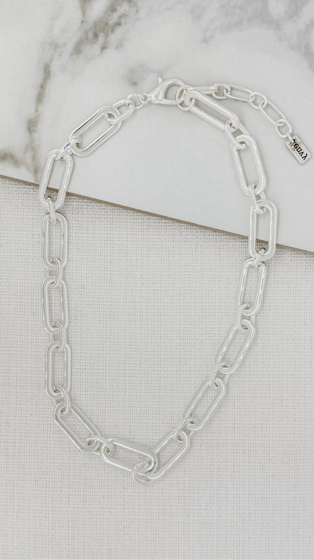 Short Silver Link Necklace