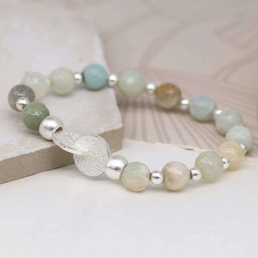 
                  
                    Silver Plated Textured Disc & Bead Bracelet
                  
                