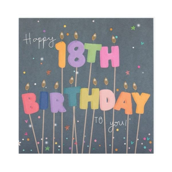 Happy 18th Birthday Candles Greetings Card
