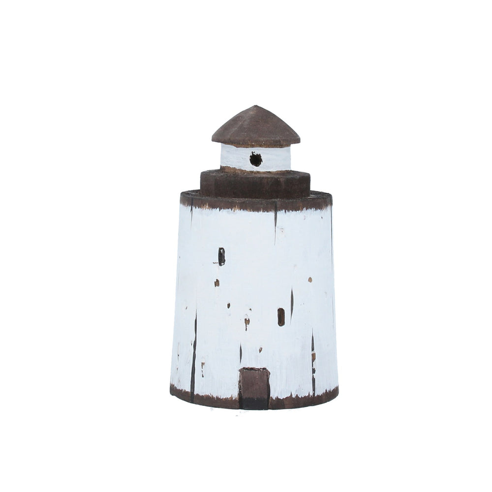 Gisela Graham Small Rustic Lighthouse Wooden Ornament