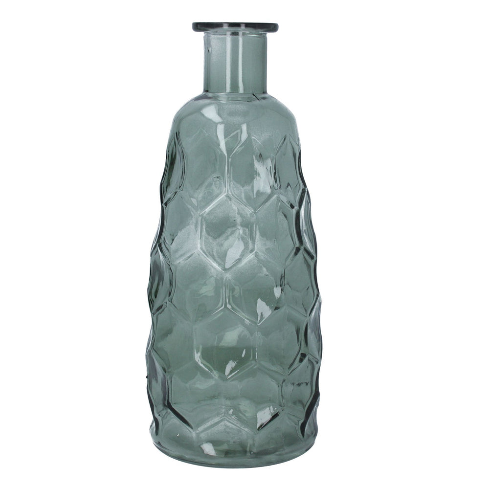 Gisela Graham Tall Green Glass Honeycomb Vase