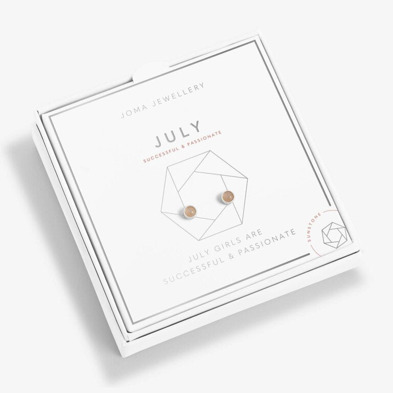 Joma A Little Beautifully Boxed Birthstone Earrings - July Sunstone