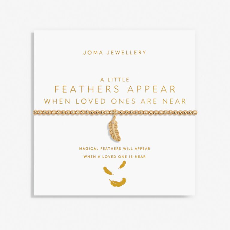 Joma A Little - Feathers Appear When Loved Ones Are Near Gold Bracelet