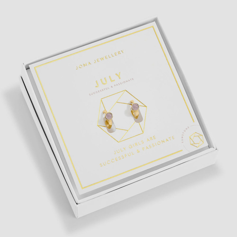 Joma Birthstone Gold Hoop Earrings - July