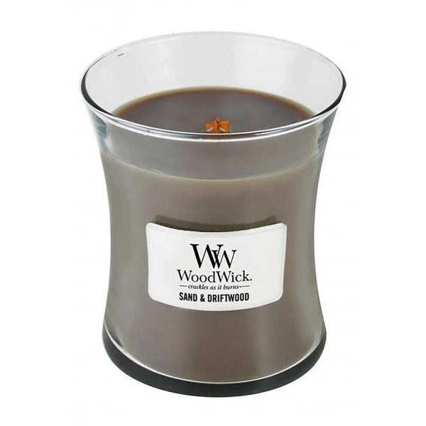 Woodwick Medium Candle Jar - Sand & Driftwood