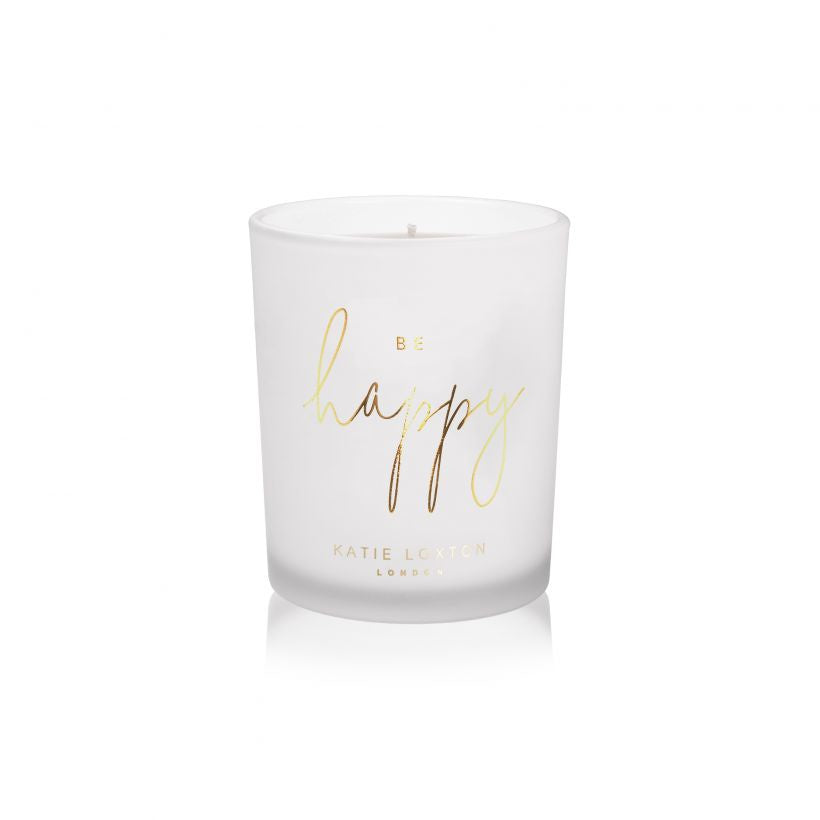 Katie Loxton Sentiment Candle - Be Happy - Pomelo & Lychee Flower