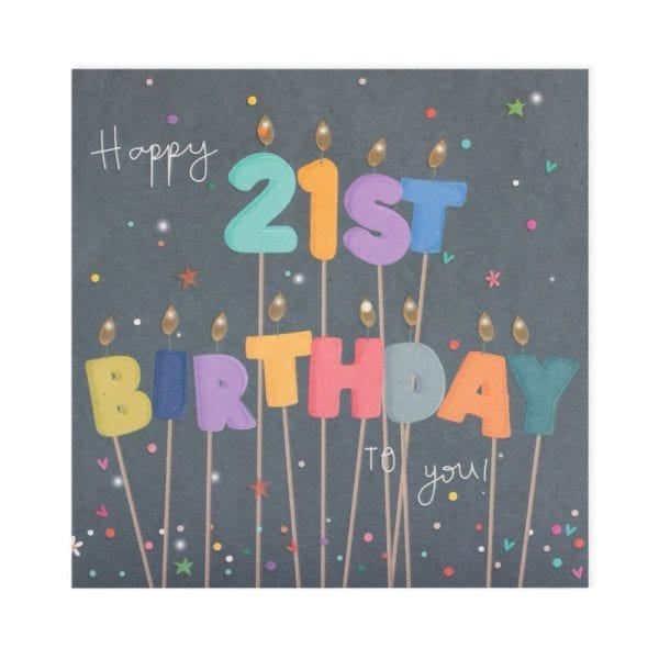 Happy 21st Birthday Candles Greetings Card