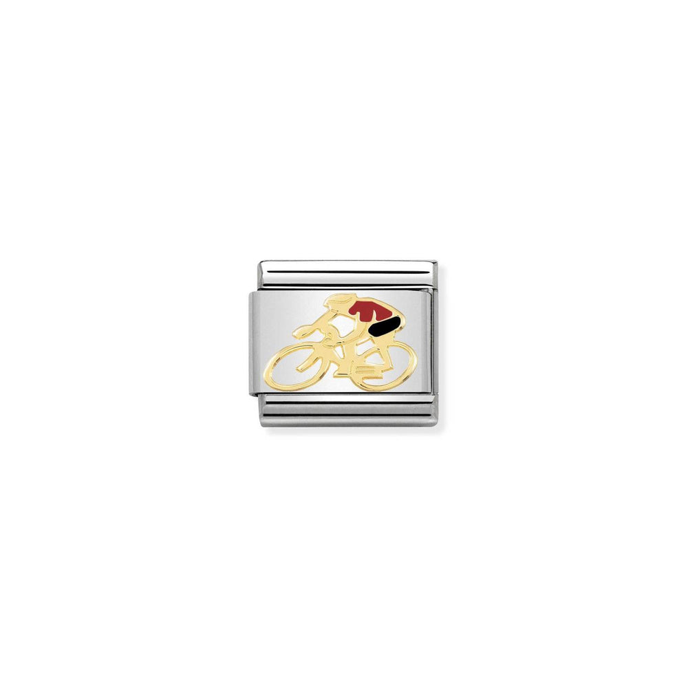 Nomination Classic Link 18k Gold Cyclist Charm - RED