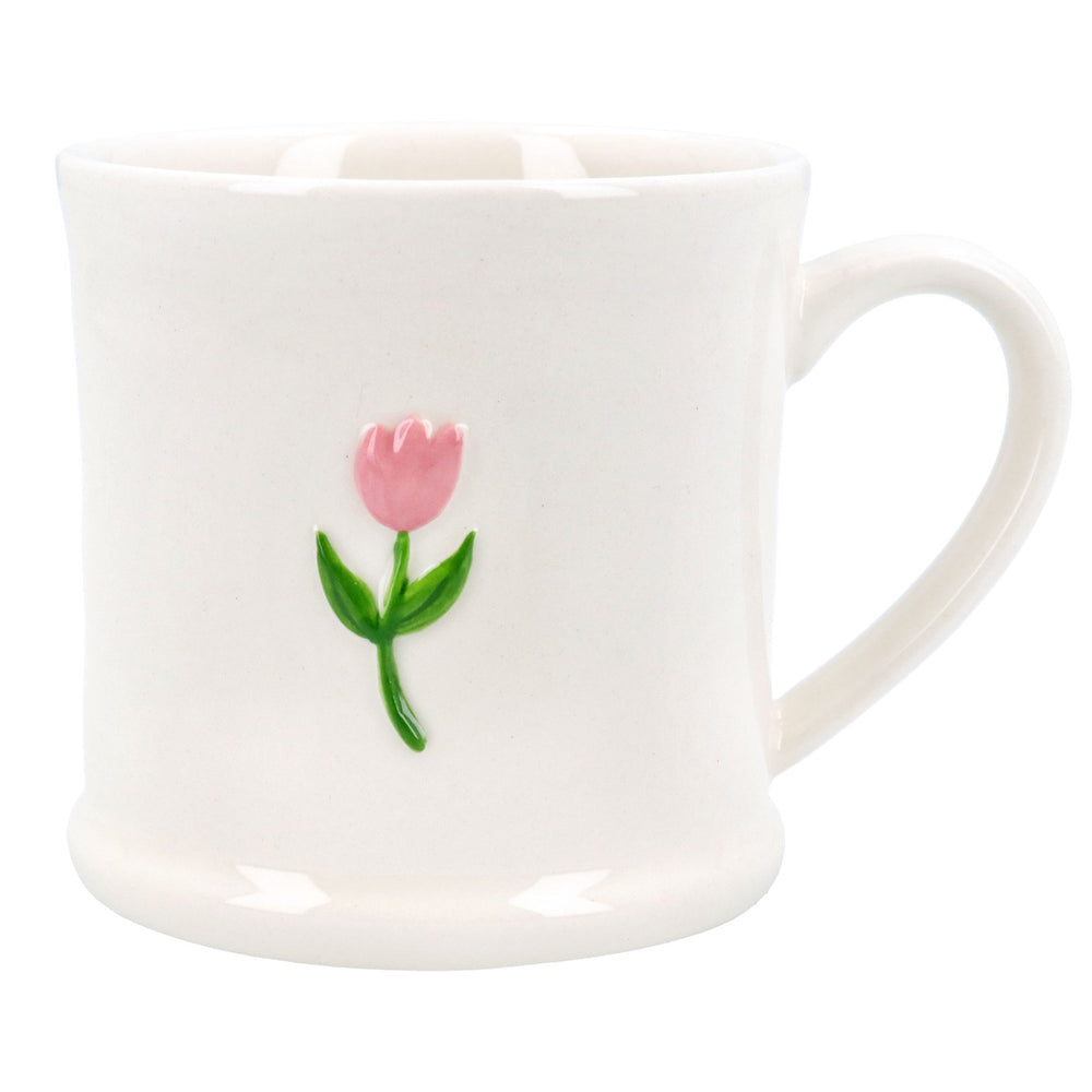 Gisela Graham Mini Mug - Embossed Pink Tulip