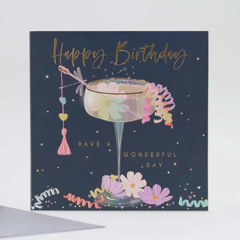 Belly Button Birthday Cocktail Greetings Card