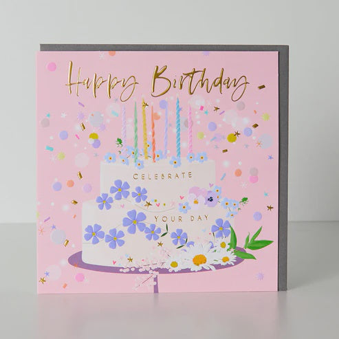 Belly Button Celebrate Your Day Birthday Cake Greetings Card
