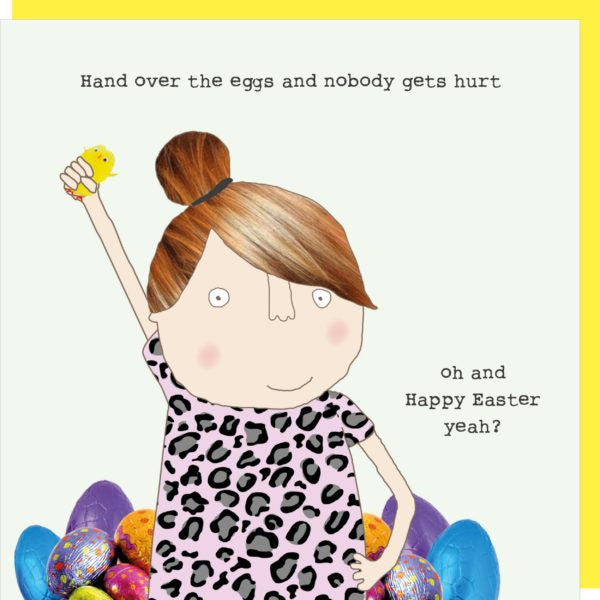 Rosie Made A Thing Hand Over The Eggs Easter Greetings Card