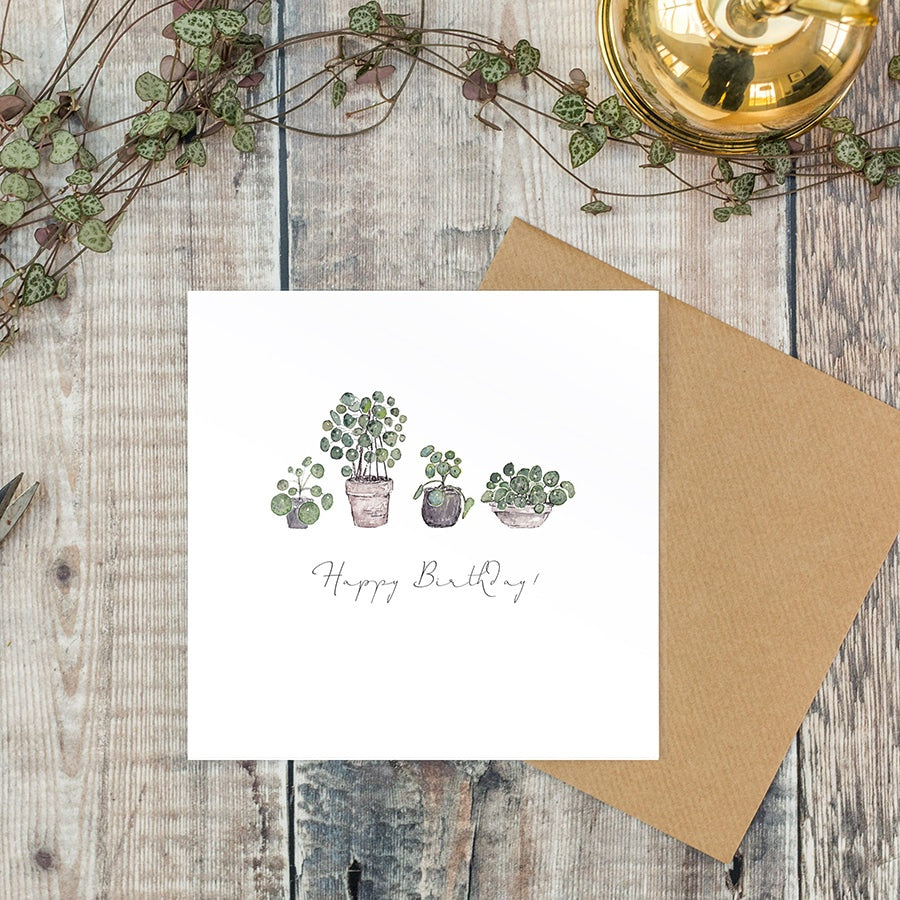 Toasted Crumpet Greetings Card - Happy Birthday Plants