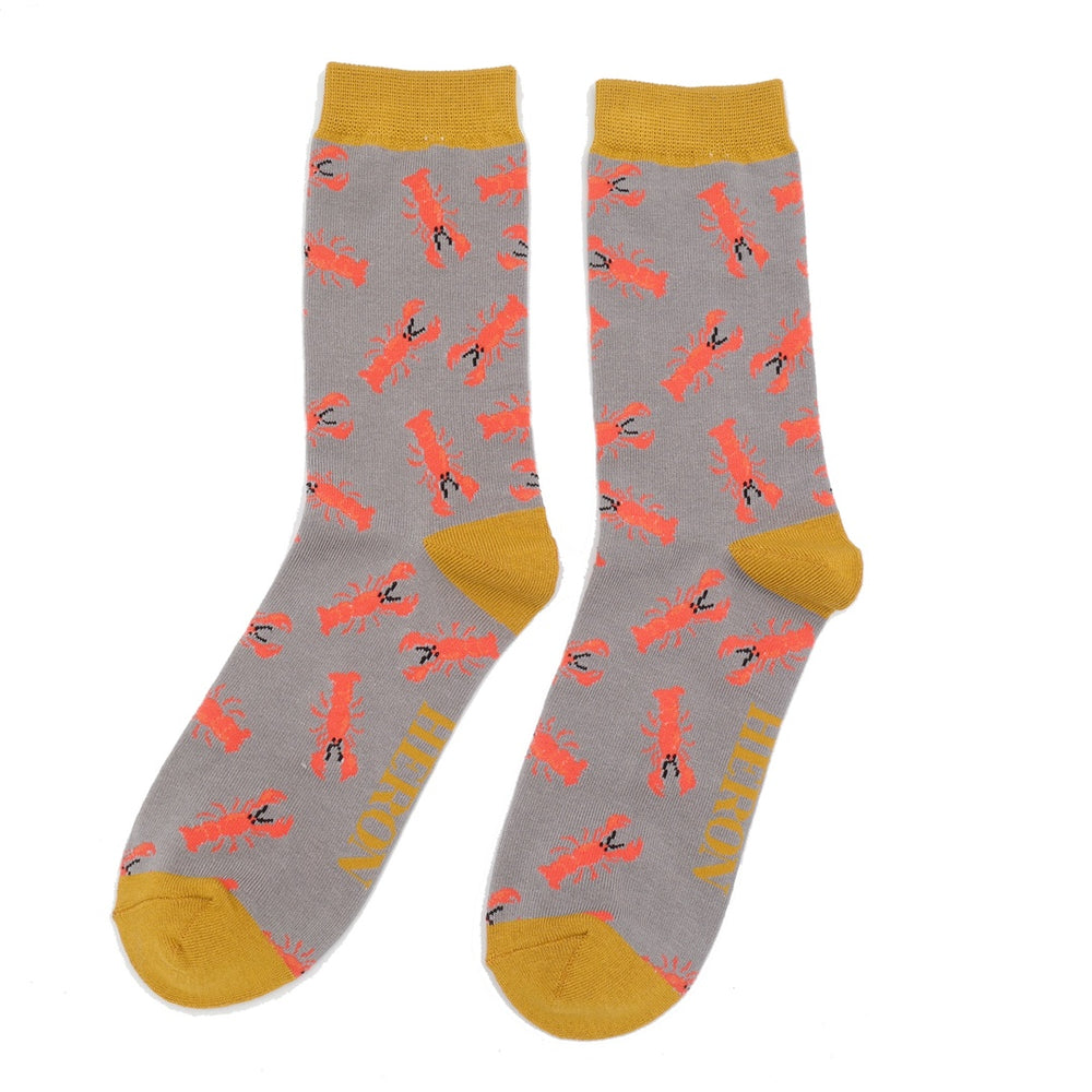 Mr Heron Lobsters Socks - Grey