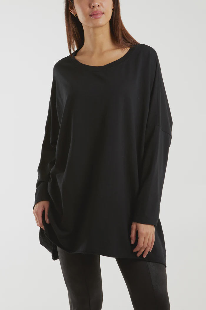 Lightweight Oversized Sweatshirt - Black