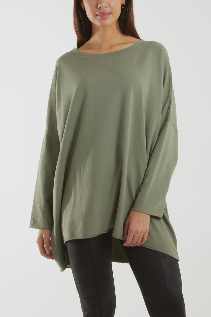 Lightweight Oversized Sweatshirt - Khaki