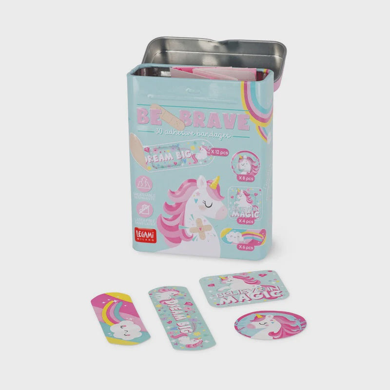 Legami Be Brave 30 Printed Bandages - Unicorn