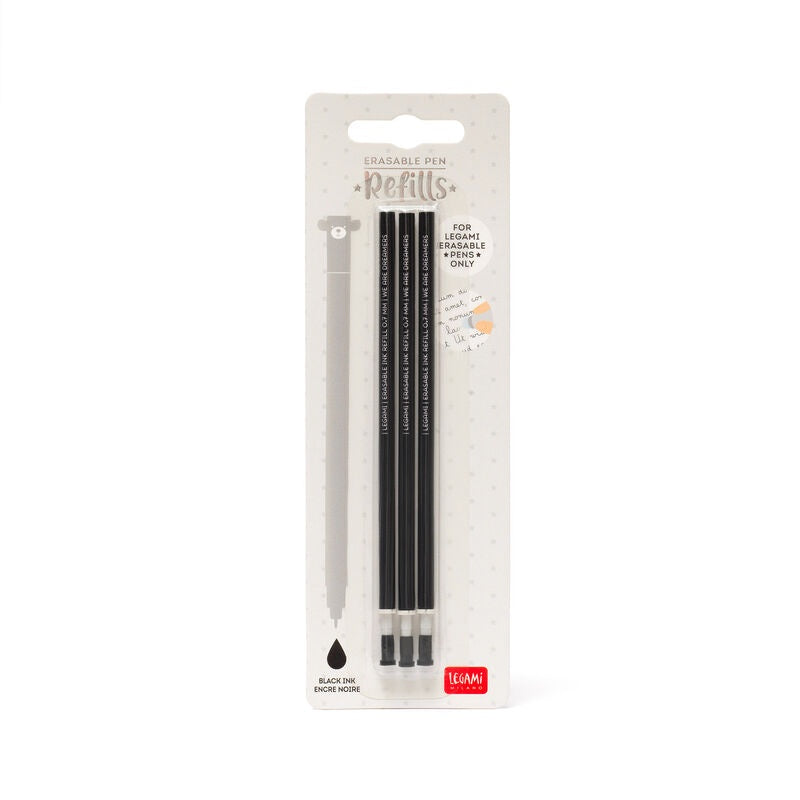 Refill Erasable Pen - Black - Pack 3