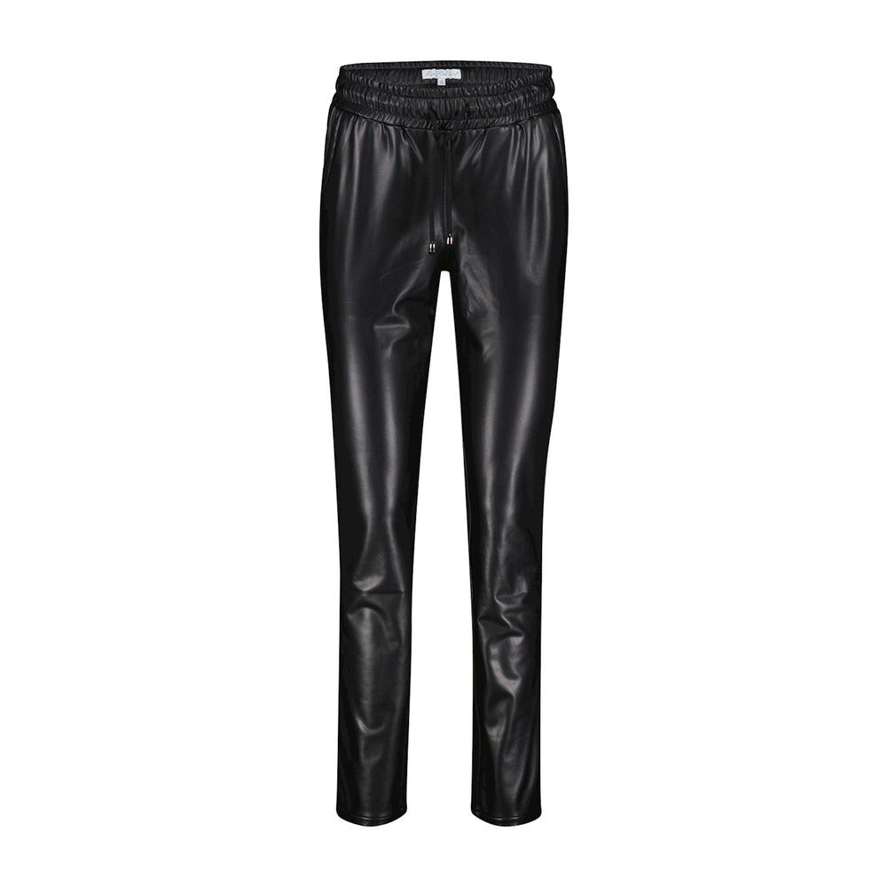 Red Button Tessy Vegan Leather Trousers - Black
