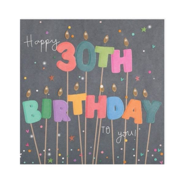 Happy 30th Birthday Candles Greetings Card