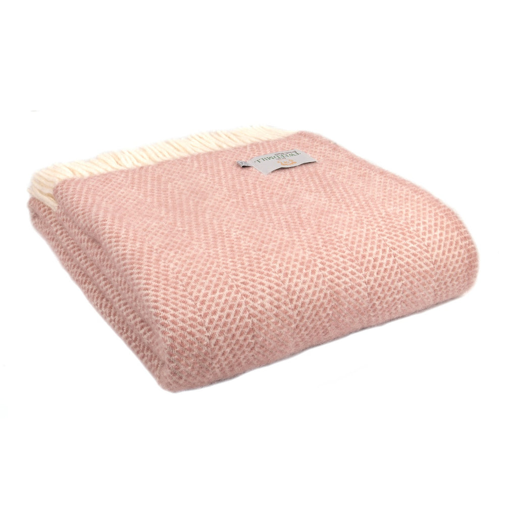 Tweedmill Beehive Throw - Dusky Pink
