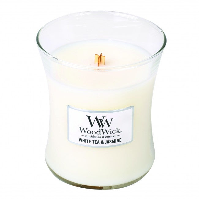Woodwick Medium Jar -  White Tea & Jasmine