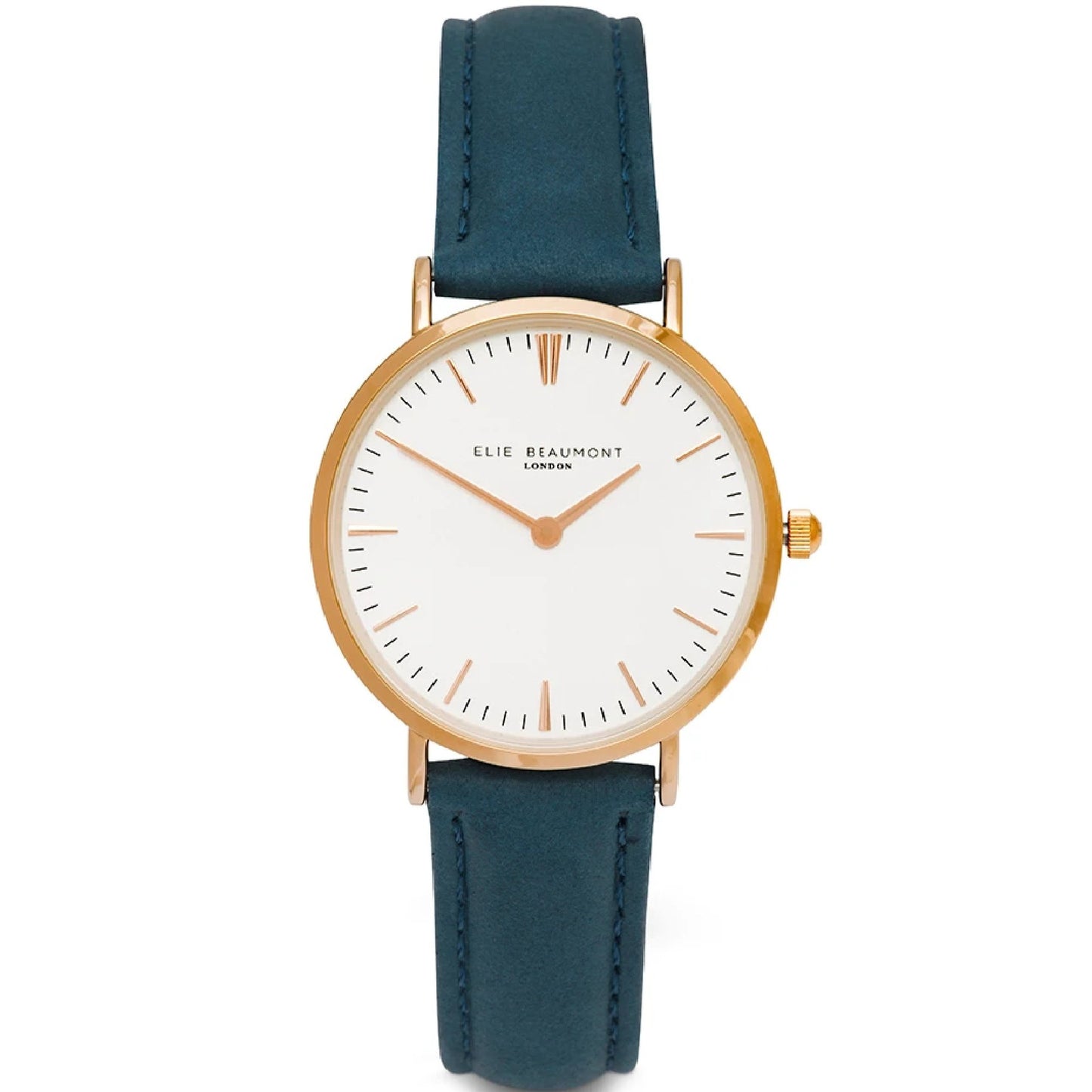 
                  
                    Elie Beaumont Oxford Small Rose Gold Leather Watch - Blue
                  
                