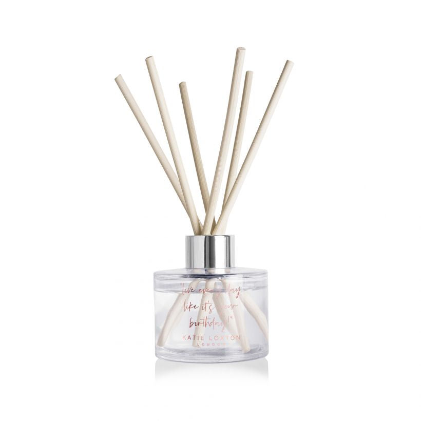 Katie Loxton Words To Live By Reed Diffuser - Live Every Day Like It's Your Birthday - Strawberry Vanilla