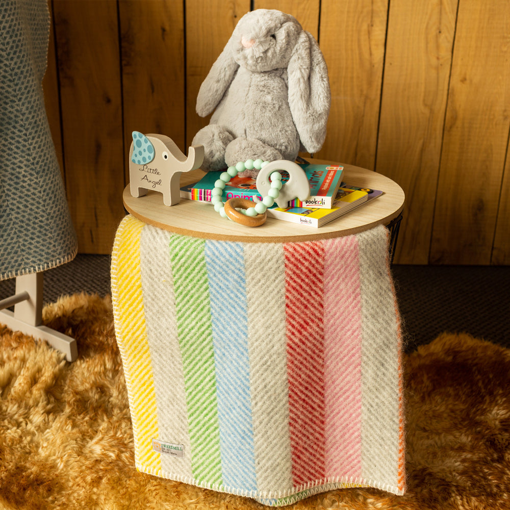 
                  
                    Tweedmill Pram Blanket - Rainbow Grey Stripe
                  
                