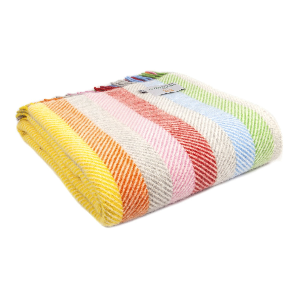 Tweedmill Lifestyle Throw - Rainbow Grey Stripe