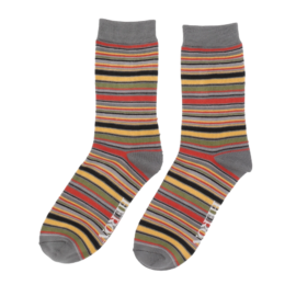 Mr Heron - Socks - Stripes - Grey