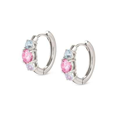 Nomination Colour Wave Hoop Earrings - Silver & Mixed CZ
