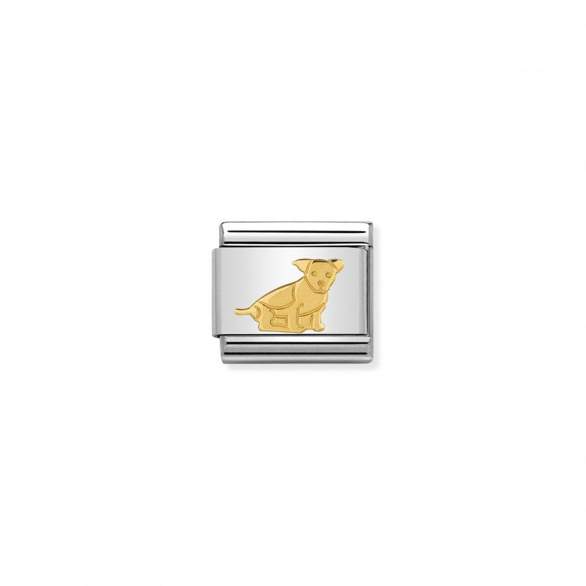 Nomination Classic Link Gold Sitting Dog Charm