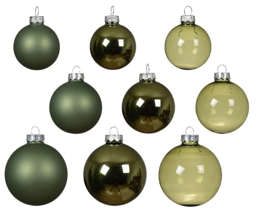 
                      
                        Rosemary Green Mix Glass Bauble Set - 7cm
                      
                    