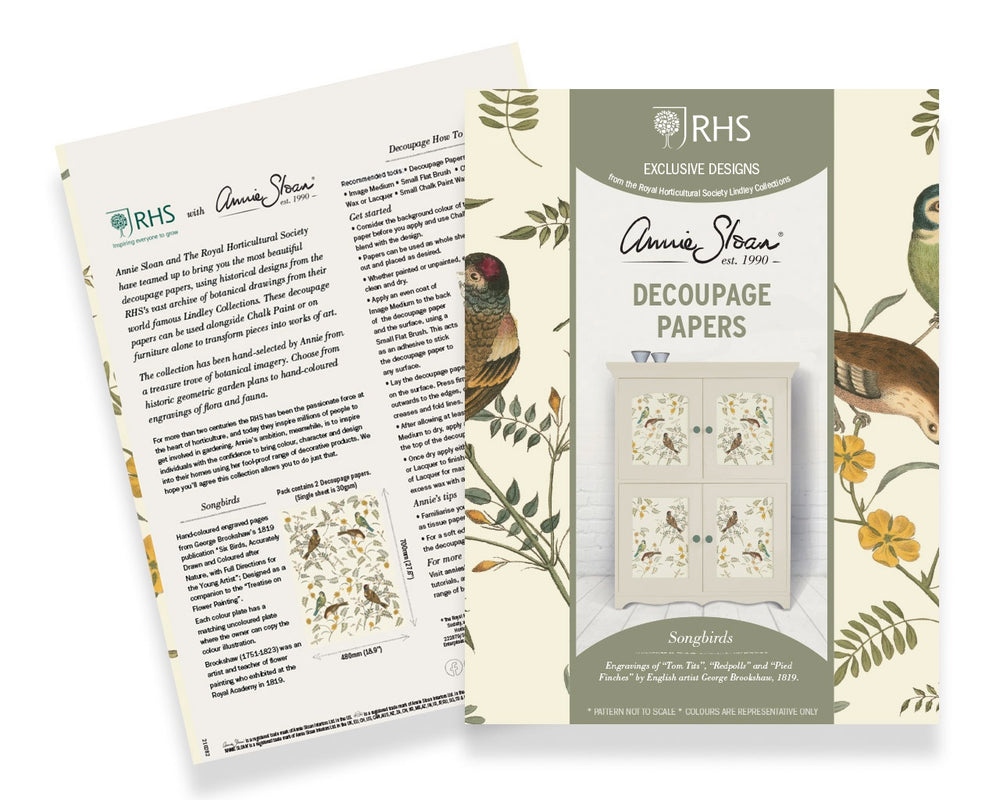 Annie Sloan & RHS Decoupage Paper - Songbirds