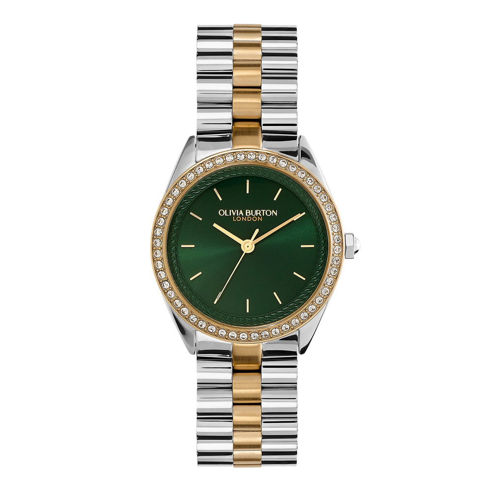 Olivia Burton Sports Luxe Bracelet Watch - Bejellewed Forest Green