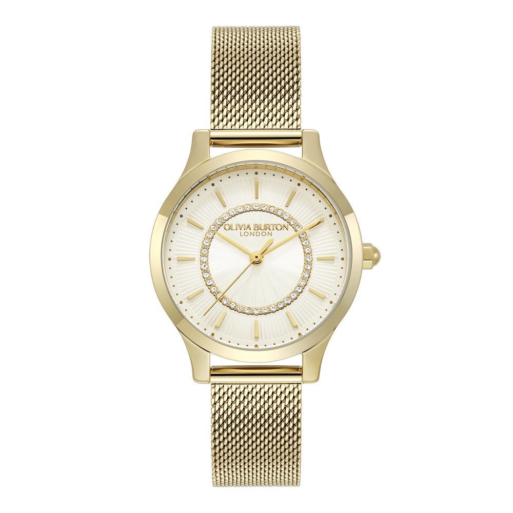 Olivia Burton Wonderlust Mesh Watch - Ivory & Gold