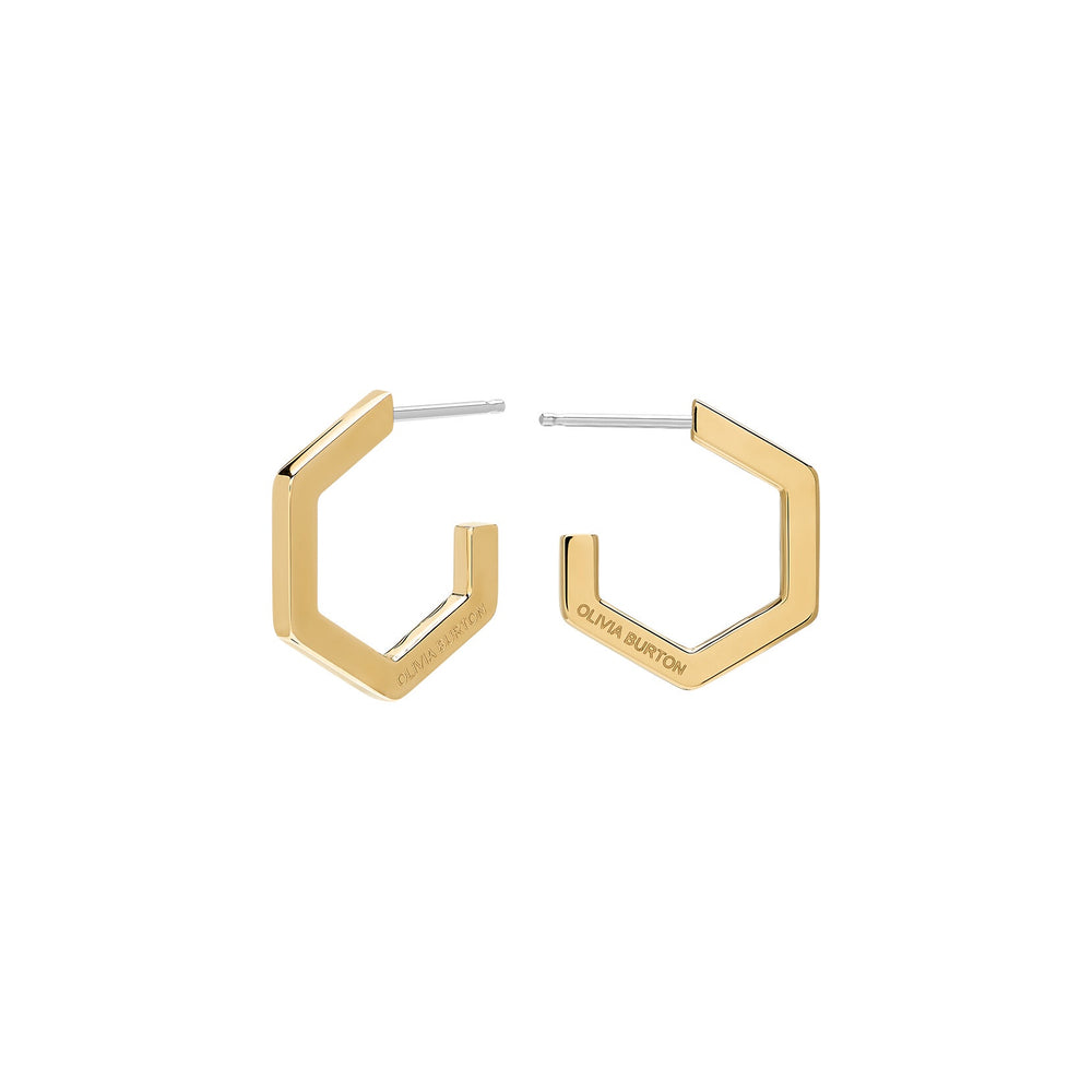 Olivia Burton Honeycomb Hoop Earrings - Gold