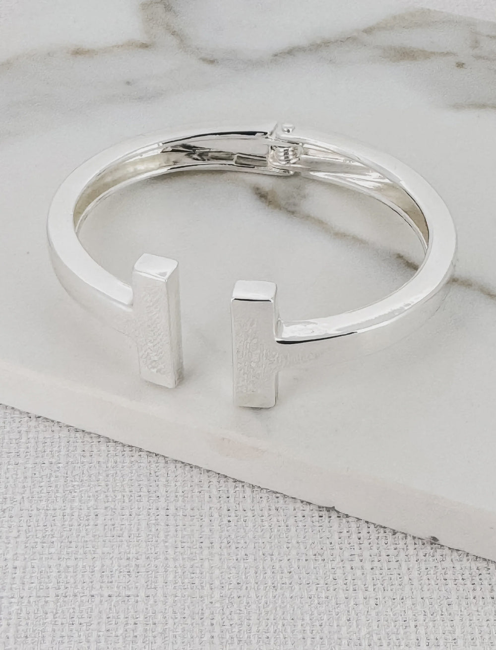 Silver Double Bar Bangle