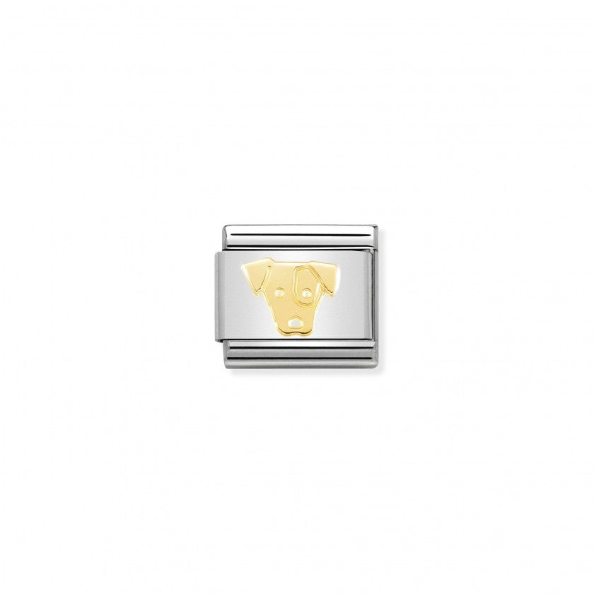 Nomination Classic Link Gold Jack Russell Dog Charm