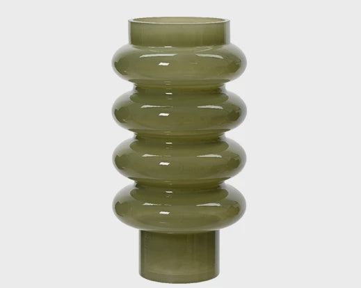 Oblate Green Vase