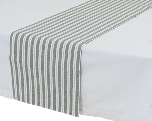 
                      
                        Cotton Striped Table Runner - Green
                      
                    