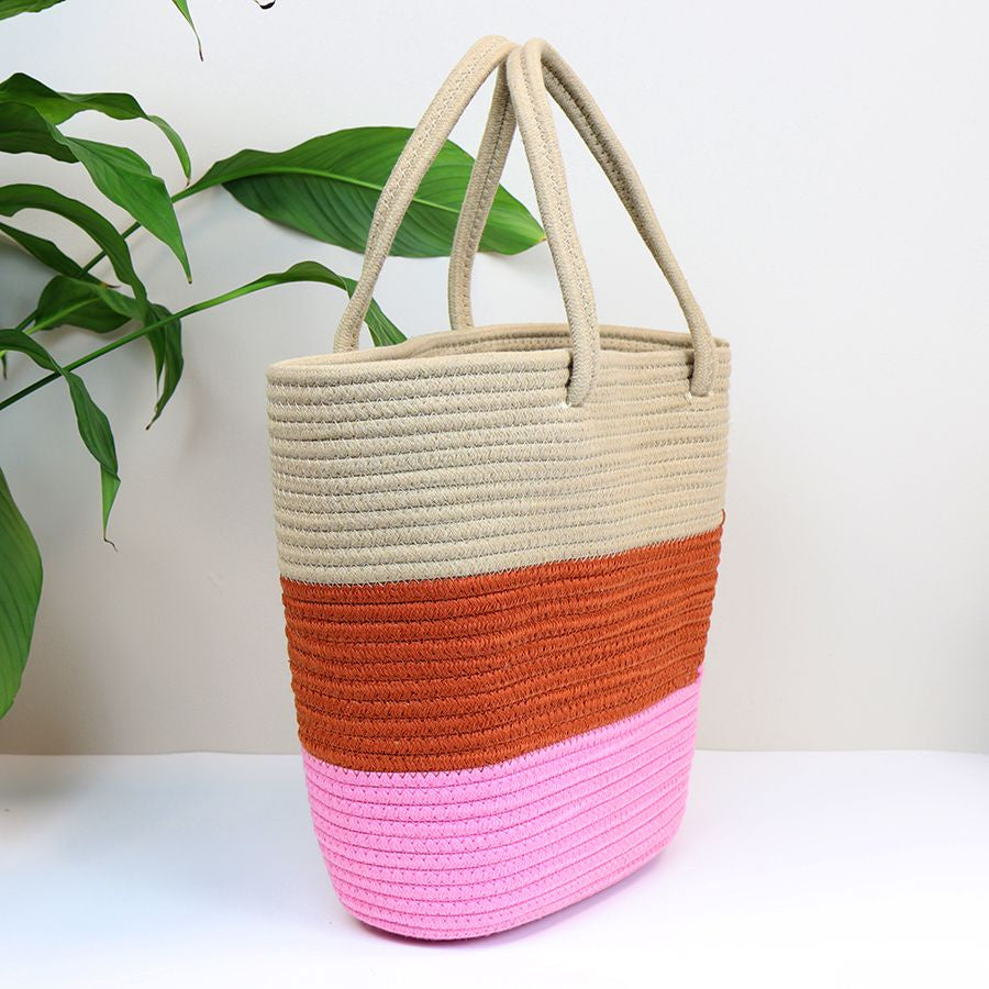 Striped Rope Tote Bag