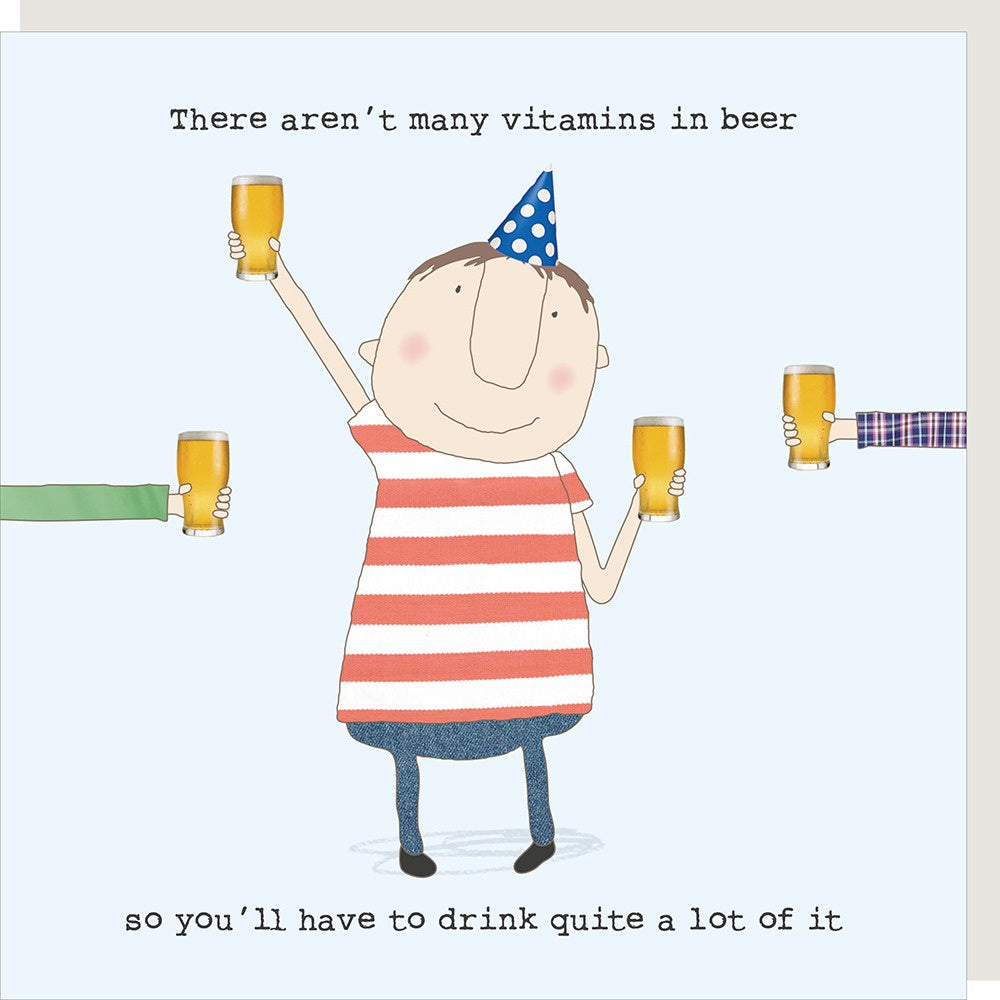 Rosie Made A Thing - Beer Vitamins Greetings Card