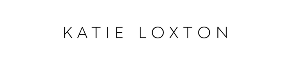 Black text logo of Katie Loxton on a white background