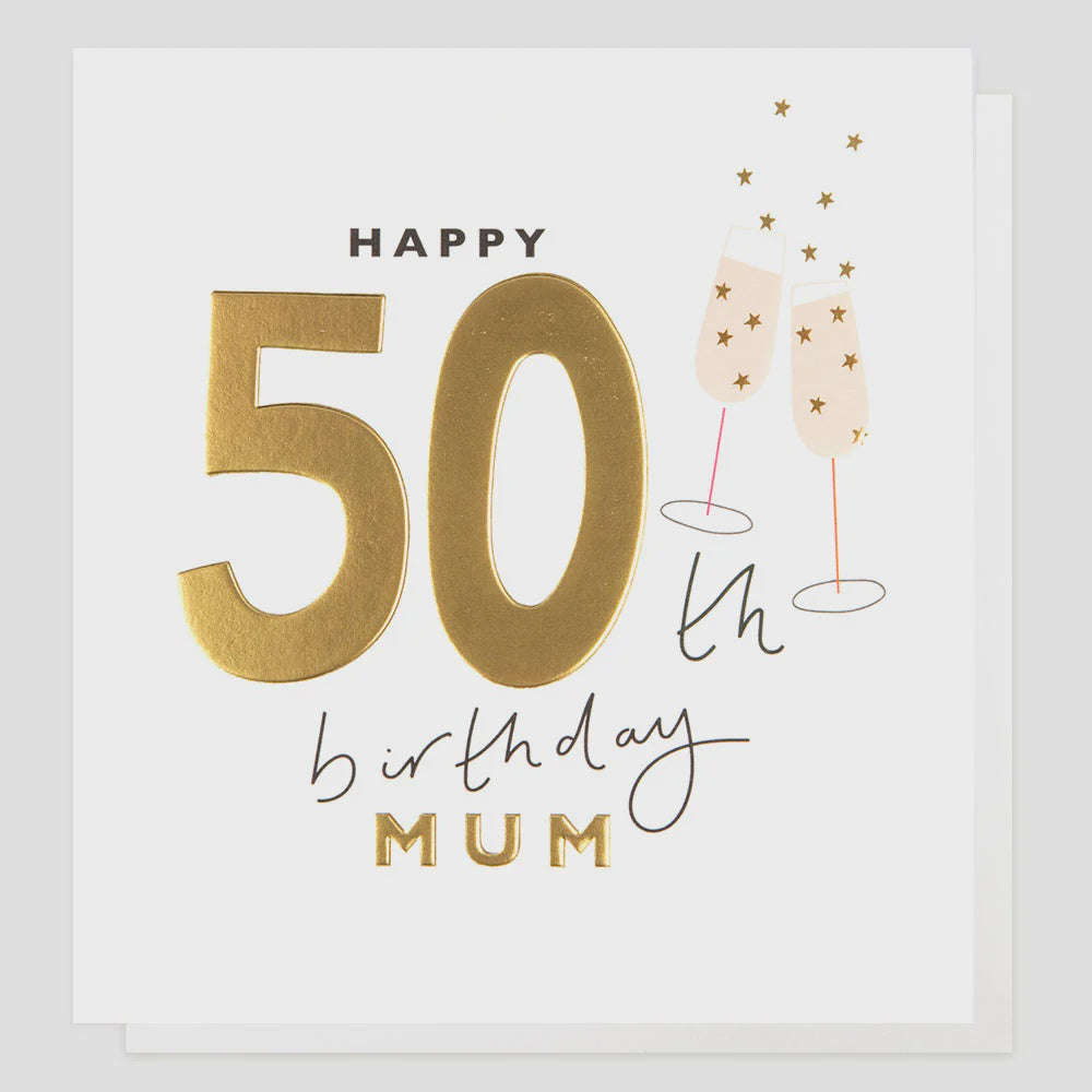 Caroline Gardner 50th Birthday Mum Greetings Card