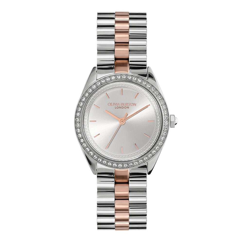 Olivia Burton Bejewelled Silver & Two Tone Bracelet Watch